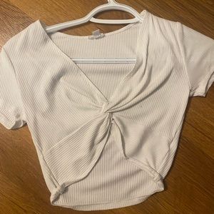 White front tie t-shirt.